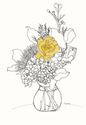 Picture of Black and White with Yellow Rose 