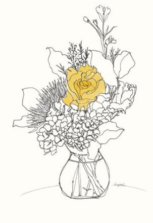 Picture of Black and White with Yellow Rose 