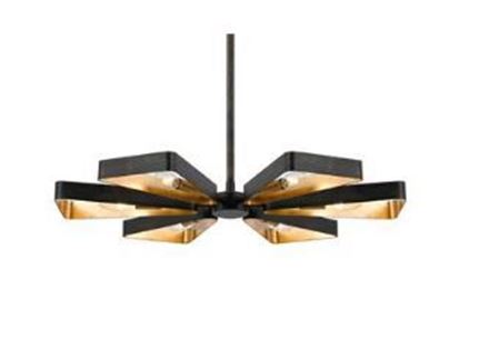 Picture of Luna 6 light bronze and gold chandelier 